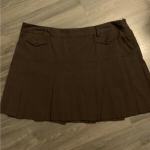 Theory brown pleated mini skirt